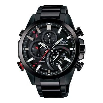 CASIO EDIFICE Quartz Waterproof Solar Powered Stainless Steel Strap Sports Sapphire Crystal Mens Black Analog EQB-501YDC-1AMPR