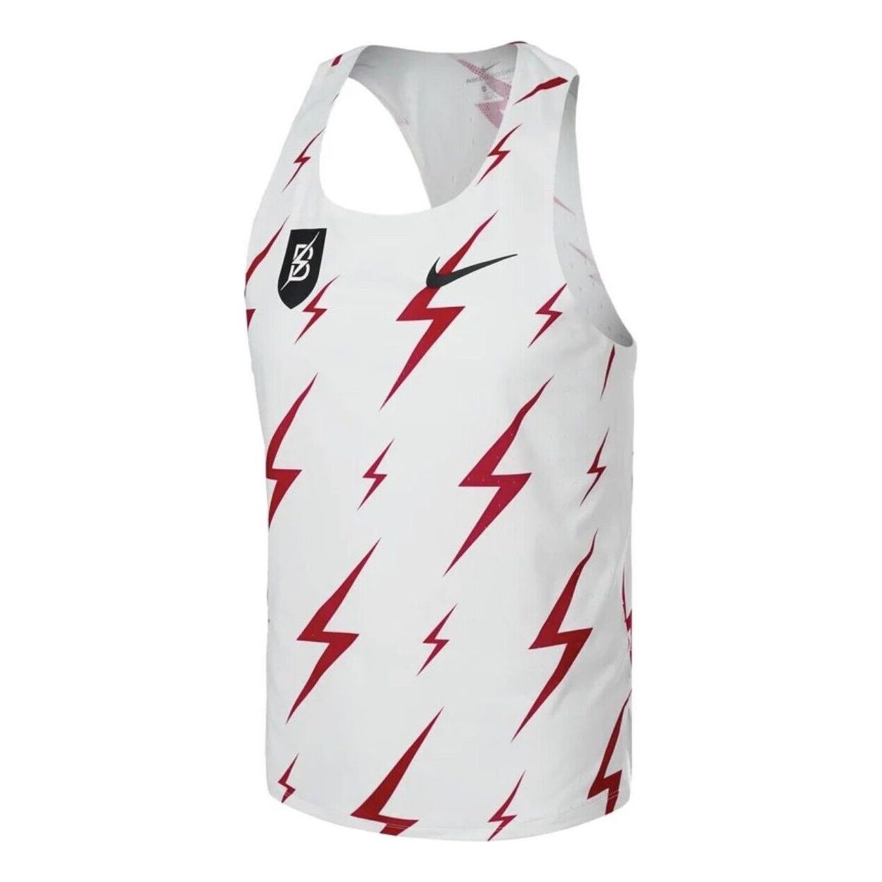 NIKE Aeroswift Bowerman Track Club Running Racing Singlet 'White Red' CW1257-100