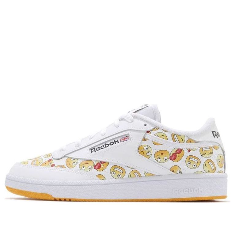 Reebok Club C 85 White Yellow Smiling Face Unisex S29074