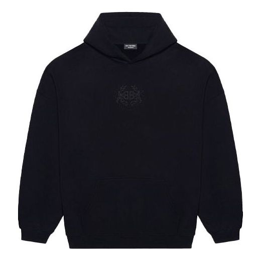 Balenciaga Embroidered BB Crest Hoodie 'Black' 620973TKV721069