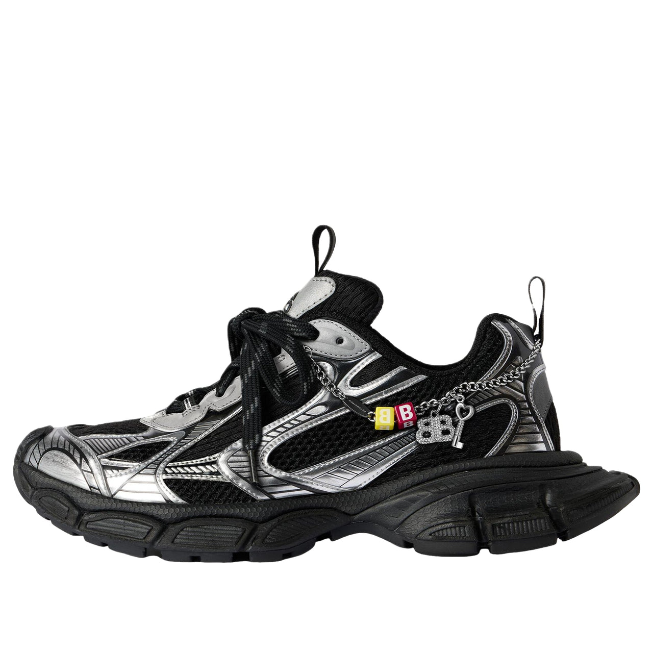 (WMNS) Balenciaga 3XL Sneaker With Charms 'Black Silver' 734731W3XCW1000