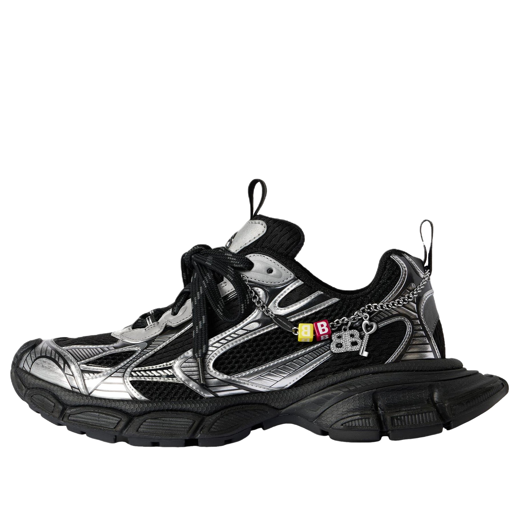 (WMNS) Balenciaga 3XL Sneaker With Charms 'Black Silver' 734731W3XCW1000