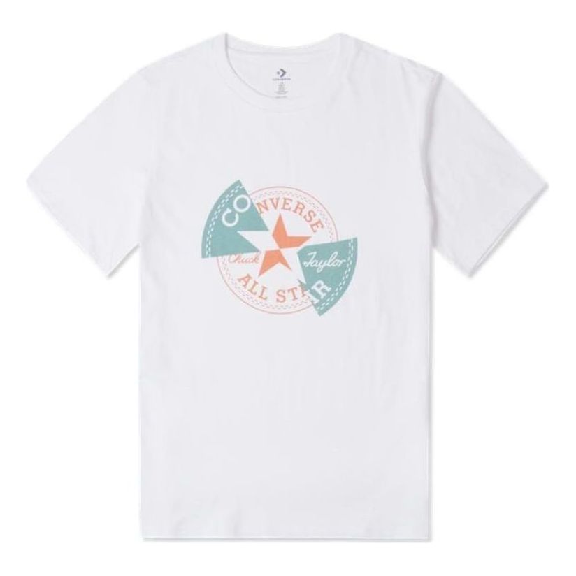 Converse Distorted Patch T-Shirt 'White Orange Teal' 10026427-A02