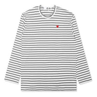 COMME des GARCONS PLAY Striped Mini Logo Tee 'Grey' AZ-T218-051-3