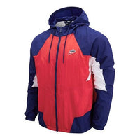 Men's Nike Splicing Colorblock Windproof Woven Hooded Jacket University Red DB5172-657