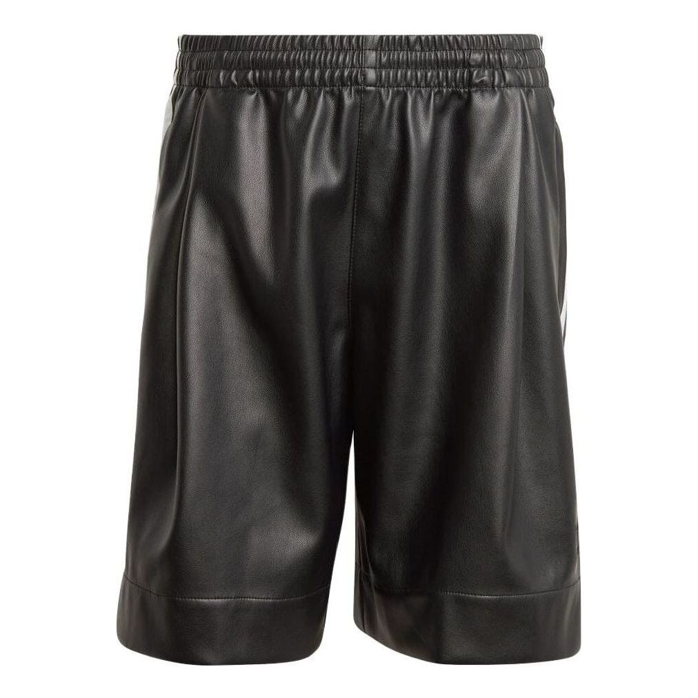 adidas Faux Leather Adicolor 3-Stripes Shorts Asia Sizing 'Black' IZ4043