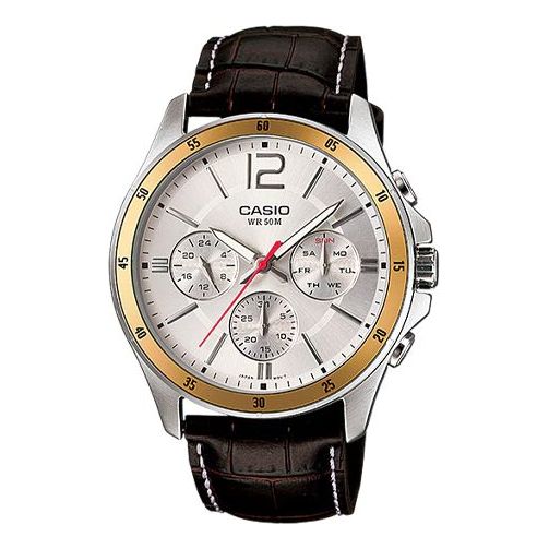 CASIO ENTICER Series Retro Leather Strap Water Proof Men's Waterproof Mens Brown Analog MTP-1374L-7AV