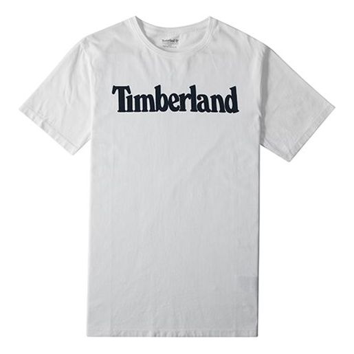 Men's Timberland Logo Printing Short Sleeve White A1NAIH79