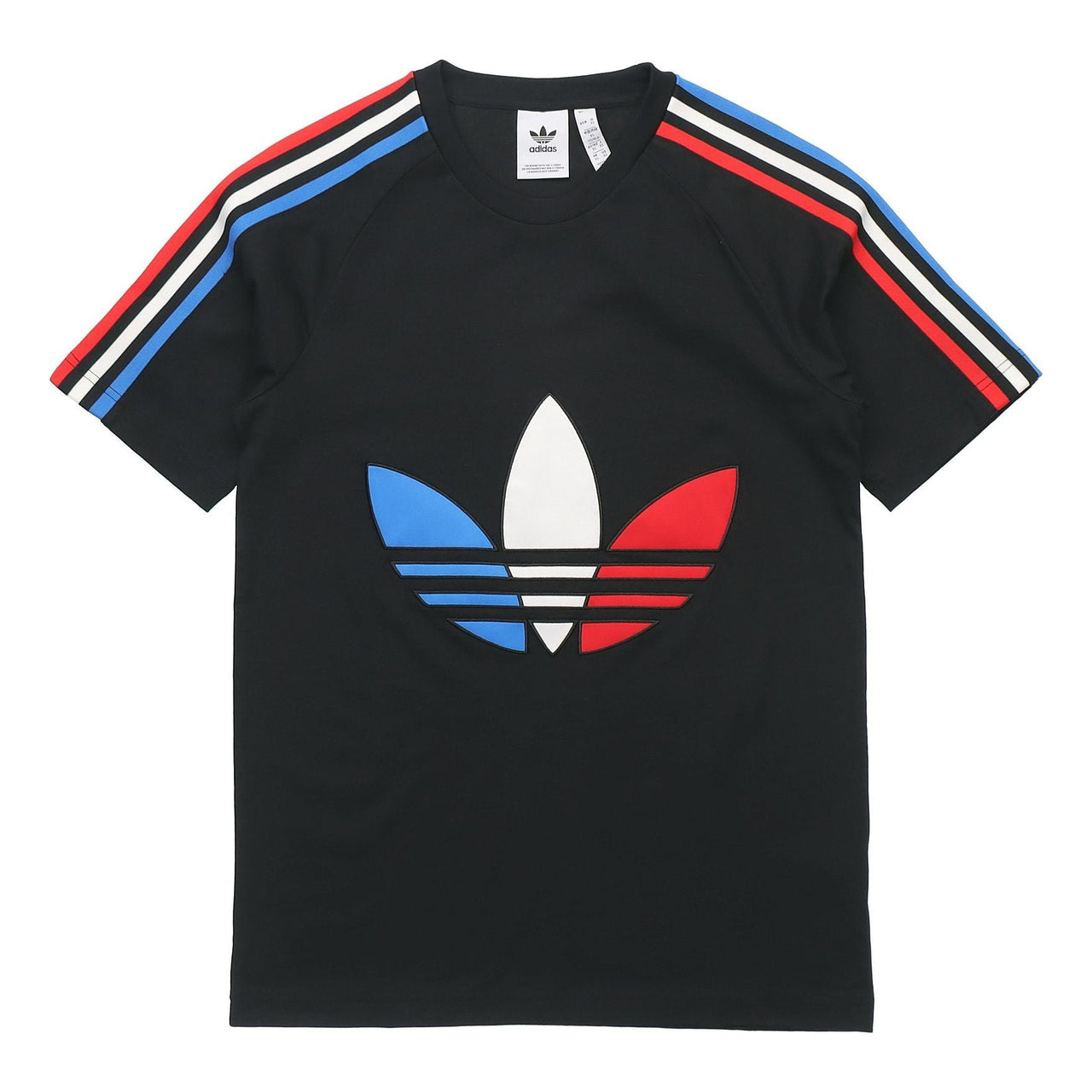 adidas originals MENS Tricol Logo Printed Crew Neck Short Sleeve Black GQ8920