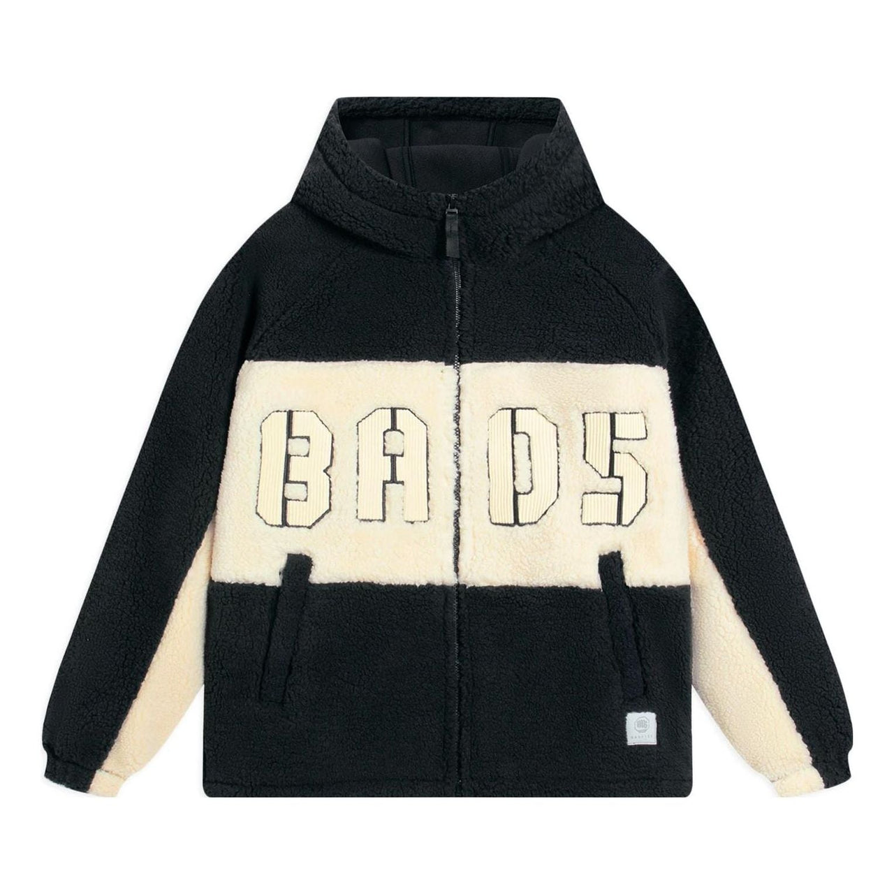 Li-Ning BadFive Logo Fleece Full Zip Jacket 'Black Beige' AFDSA69-4