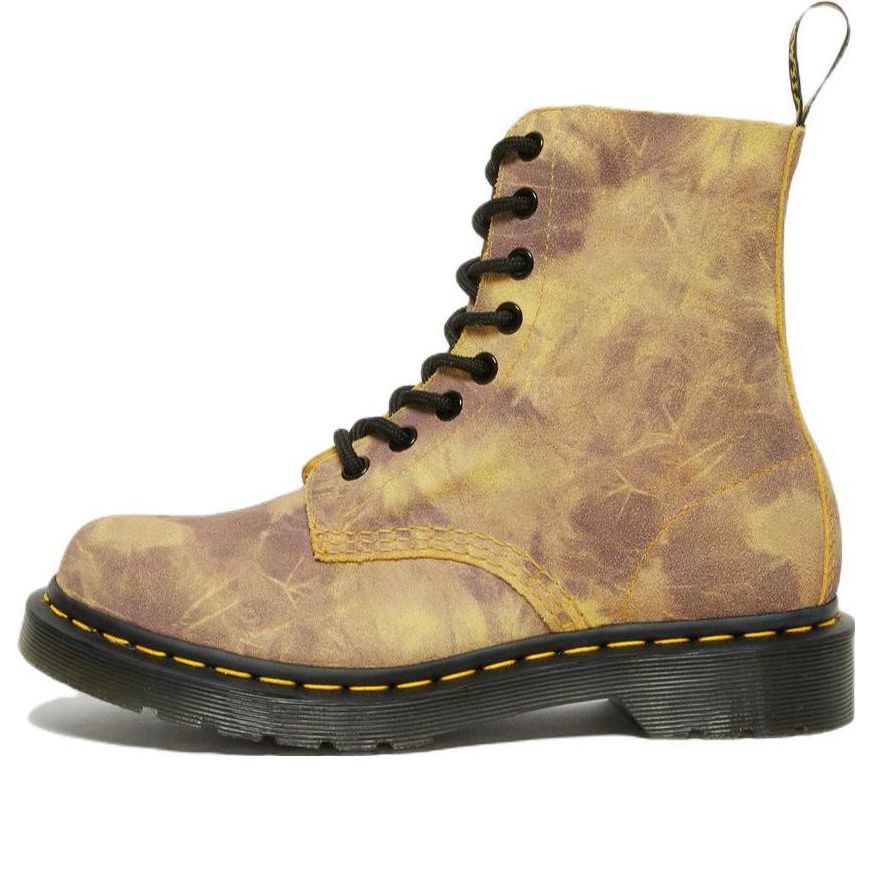 (WMNS) Dr. Martens 1460 Pascal Tie Dye Leather Lace Up Boots 'Burnt Yellow' 27962745