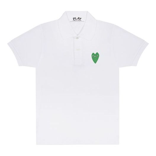 COMME des GARCONS PLAY Polo Green Emblem 'White' AZ-T046-051-5