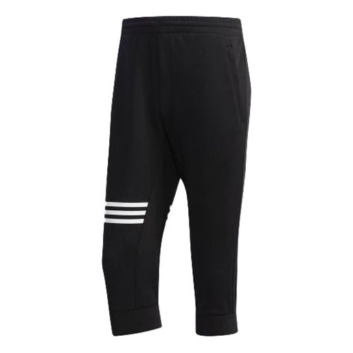 Men's adidas Ai Pnt 3 Dk Sports Running Stripe 3/ Knit Long Pants/Trousers Black DY8726