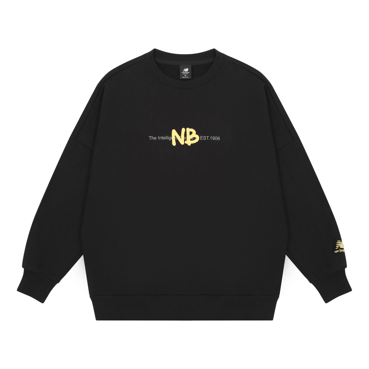 New Balance Men's New Balance Logo Printing Knit Sports Round Neck Pullover Black AMT13365-BK
