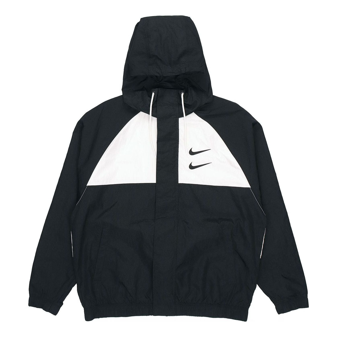 Nike Swoosh Windproof Sports Woven Hooded Jacket Black DJ9647-011