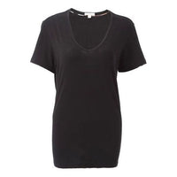Burberry V-Neck Solid Color Short Sleeve For Black 39733861