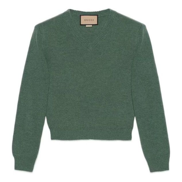 Gucci GG V-Neck Sweatshirt 'Green' 715275-XKCPU-3222