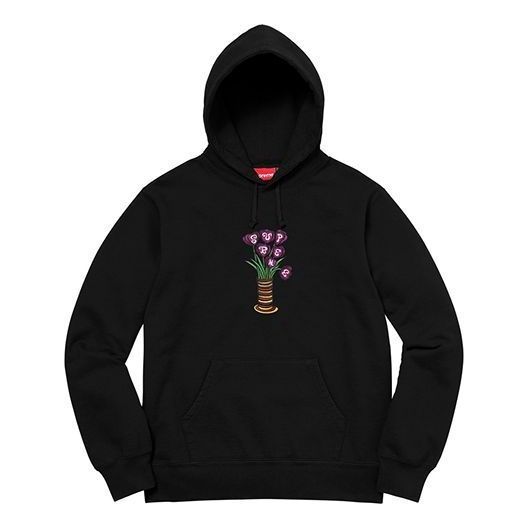 Supreme Flowers Hooded Sweatshirt 'Black' SUP-FW18-494