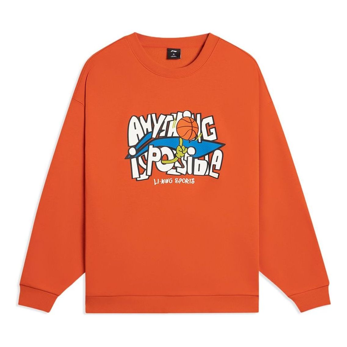 Li-Ning Hoops Comic Graphic Sweatshirt 'Orange' AWDSG95-3