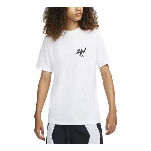 Men's Nike Zion Alphabet Casual Sports Short Sleeve White T-Shirt DM4032-101