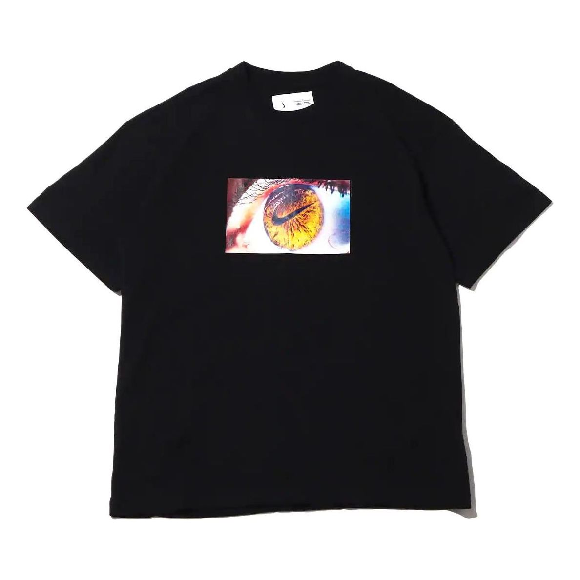 Men's Nike Eye Pattern Logo Printing Round Neck Casual Short Sleeve Black T-Shirt DX5832-010
