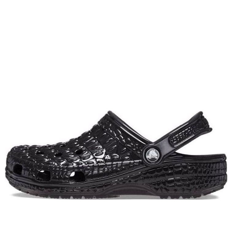 Crocs Classic Metallic Crocskin Clogs 'Black' 209093-040