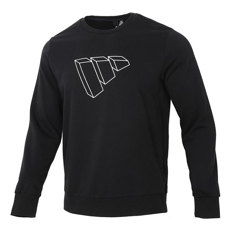 adidas Fi Swt Ft Bos Logo Printing Sports Round Neck Pullover Black GP0987