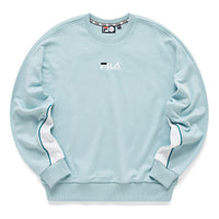 (WMNS) Fila Embroidered Logo Printing Loose Sports Round Neck Hoodie Blue T11W113211F-LB