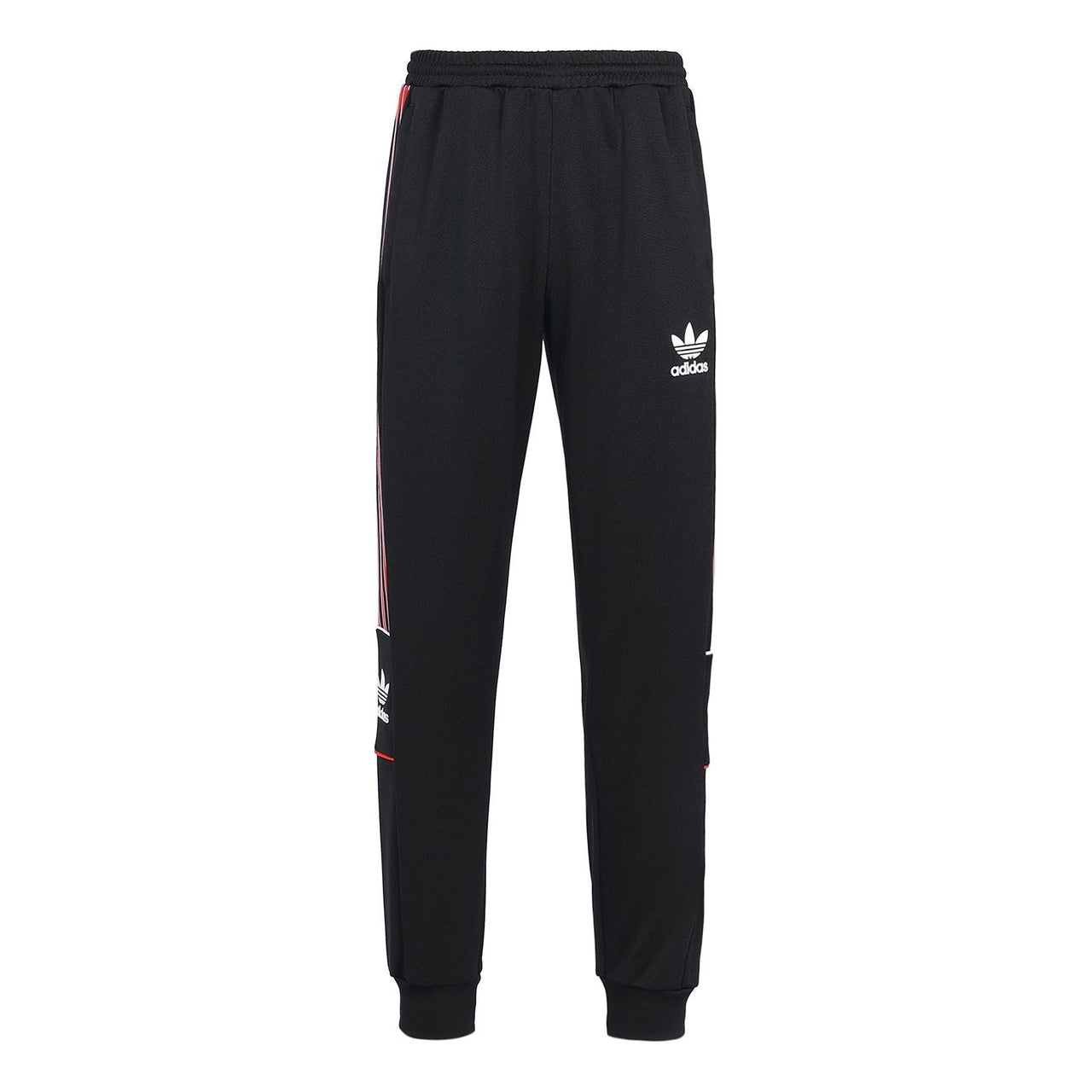 Men's adidas originals SS22 Manchester United Casual Stripe Printing Bundle Feet Sports Pants/Trousers/Joggers Black HP0453