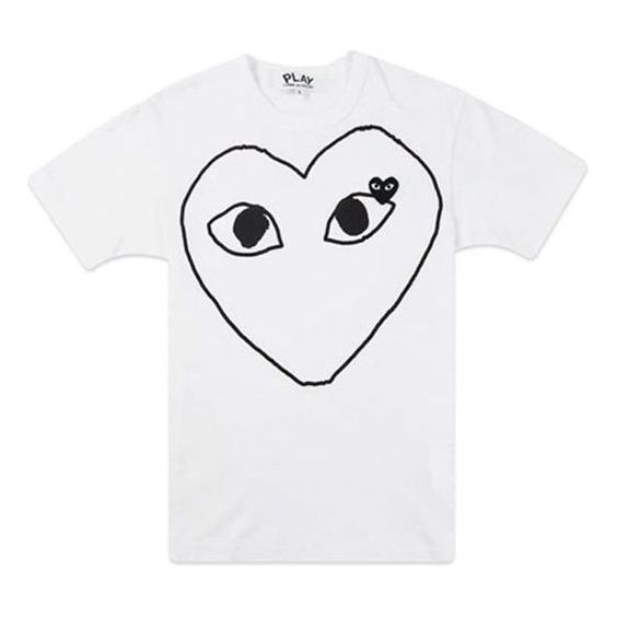 COMME des GARCONS PLAY Outline Heart T-Shirt 'White' AZ-T102-051-1