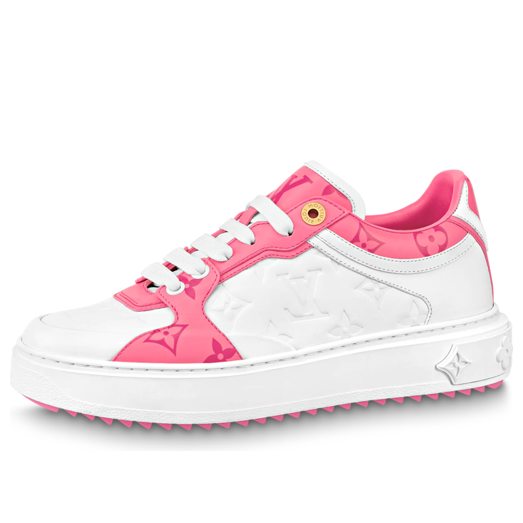 (WMNS) LOUIS VUITTON Time Out Sneakers 'White and Pink Monogram' 1AB33E