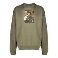 Men's Off-White FW21 Caravaggio Painting Hoodless Loose Fit Green OMBA054F21FLE0105584