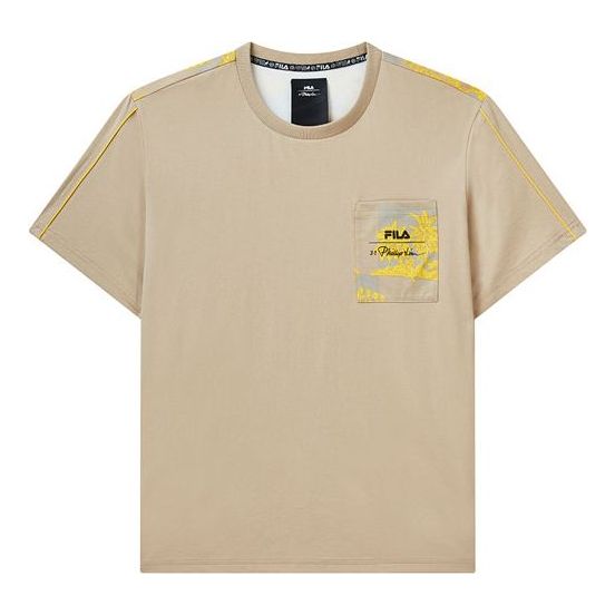 FILA x 3.1 Phillip Lim Logo Print Pocket Crewneck Sport Breathable Short Sleeve For Men Brown F11M116107F-BG