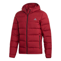 adidas Helionic Ho Jkt Outdoor Slim Fit hooded down Jacket Wine Red DZ1426