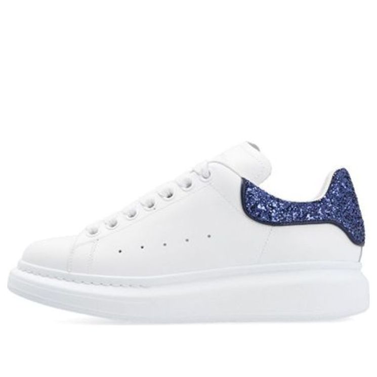 (WMNS) Alexander McQueen Oversized Sneaker 'White Navy Glitter' 558945WIA4Y9095