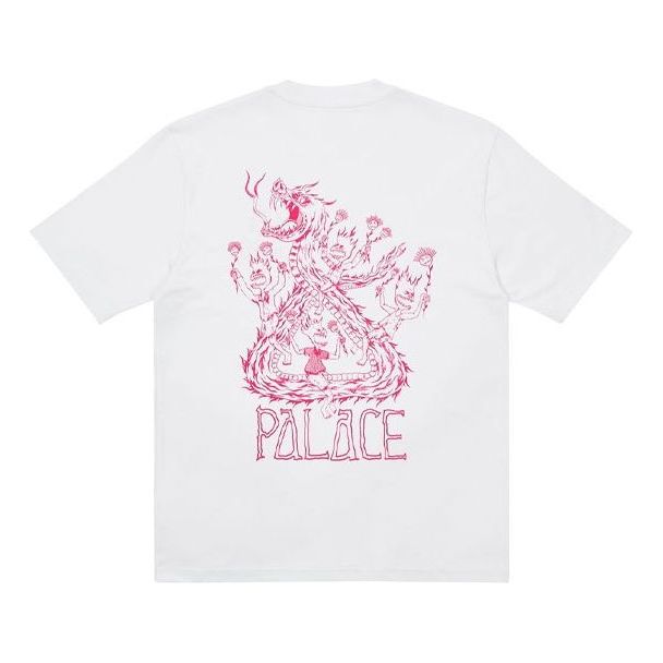 PALACE x Lotties Crossover Dragon Alphabet Pattern Short Sleeve Unisex White P20TS060