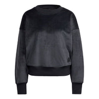 (WMNS) adidas W Fi Pr Cord Cr corduroy Solid Color Sports Pullover Hoodie Black H31102