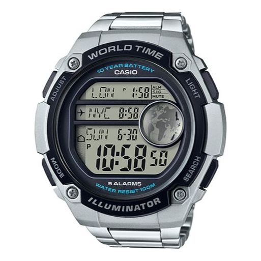 CASIO Waterproof Sports Mens SilverBlack Digital AE-3000WD-1A