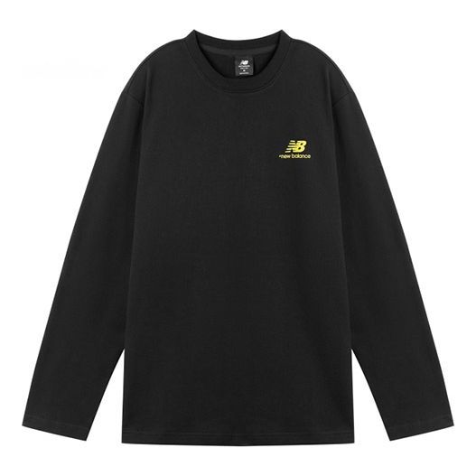 New Balance  New Balance Knit Tops Printing Round Neck Pullover 'Black' AMT11335-BK