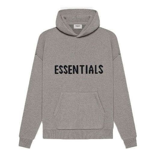 Fear of God Essentials SS21 Knit Hoodie 'Dark Heather Oatmeal' FOG-SS21-617