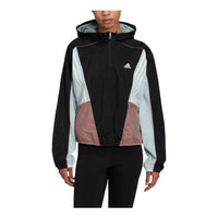 (WMNS) adidas Black Hyperglam Hooded Track Tops 'Black White' HZ9709