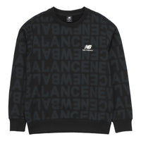بلوفر رياضي برقبة دائرية مطبوع عليه شعار New Balance للرجال من New Balance، أسود AMT14333-BK