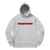 Supreme Chenille Hooded Sweatshirt 'Grey Red' SUP-SS19-022