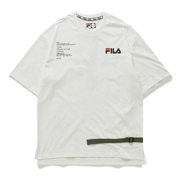 FILA FUSION Alphabet Logo Printing Knit Short Sleeve White T11M023102F-WT