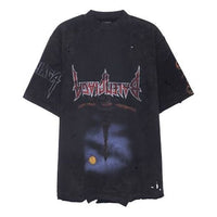 Balenciaga Paris Moon Upside Down T-Shirt Oversized 'Black Faded' 698811TOVT31055