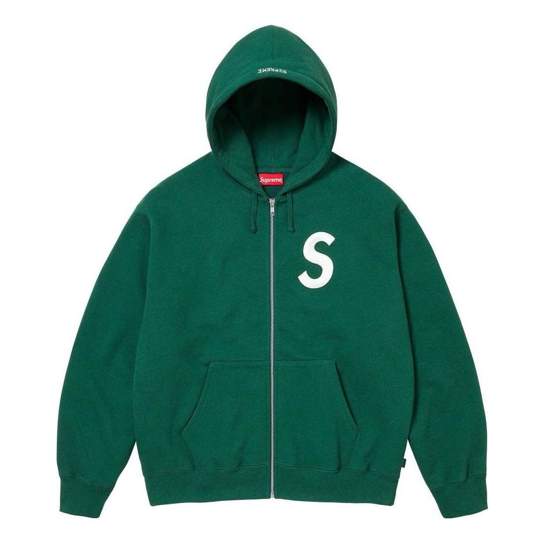 Supreme FW23 Week3 S Logo Zip Up Hooded Sweatshirt Jacket 'Green' SUP-FW23-071