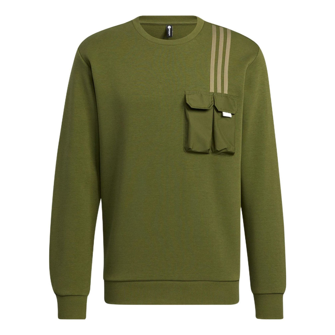 Men's adidas neo Classic Chest Sports Long Sleeves Olive Green HM2018