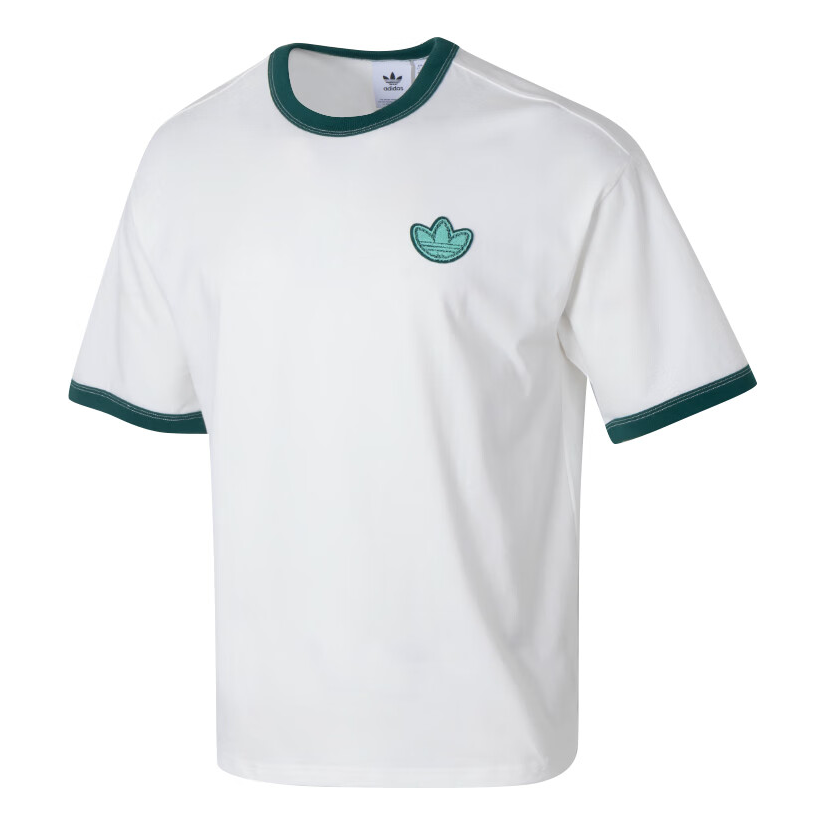 adidas Originals logo T-Shirt Asia Sizing 'White Green' JI7485