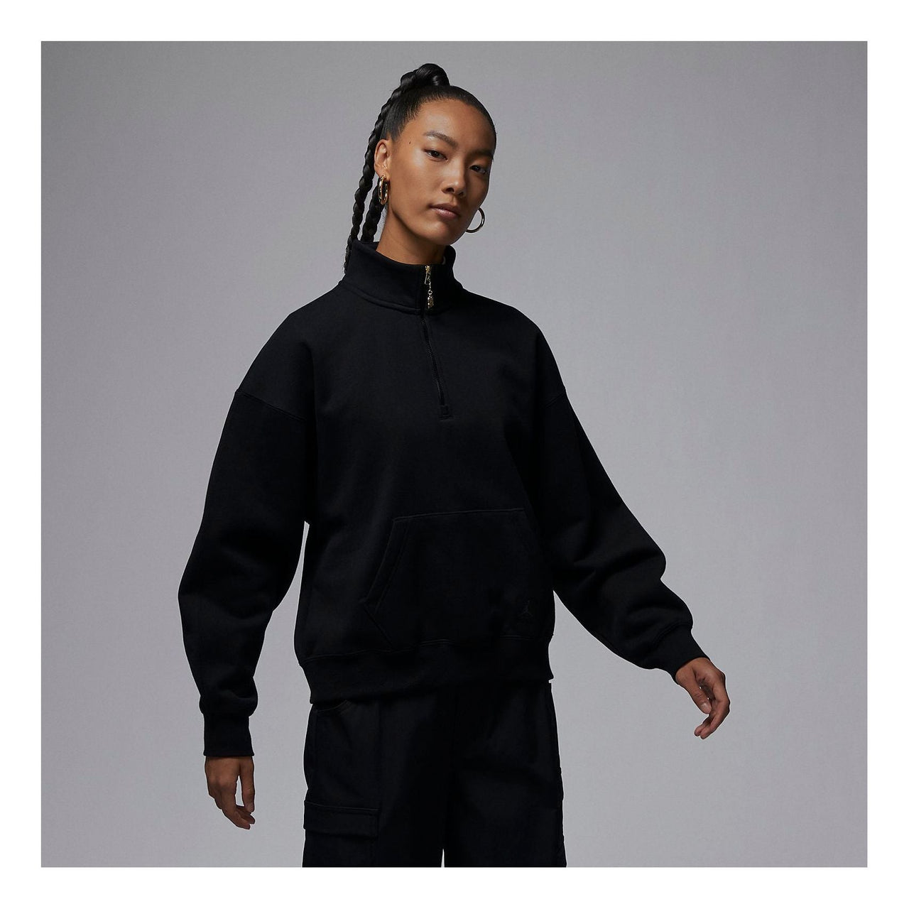 (WMNS) Air Jordan Flight Fleece Top 'Black' FD7222-010
