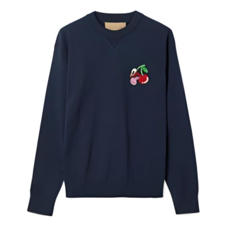 Gucci Cotton Wool Sweater With Patch 'Dark Blue' 781331-XKDZQ-4669